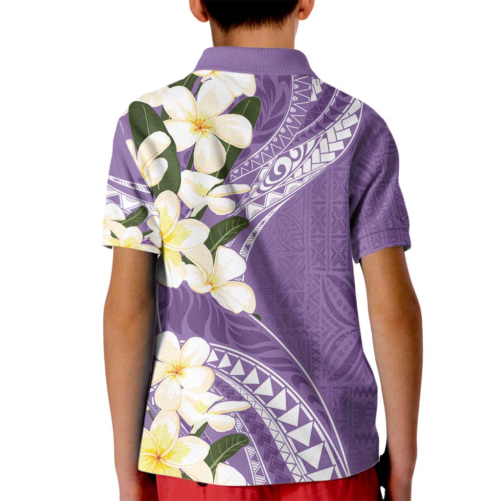 Aloha Hawaii Festive Kid Polo Shirt Frangipani Lace Classic - Lavender LT7 - Polynesian Pride