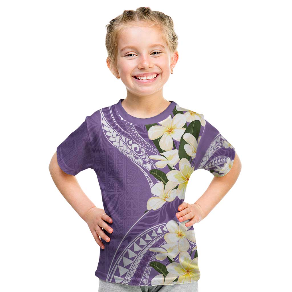 Aloha Hawaii Festive Kid T Shirt Frangipani Lace Classic - Lavender LT7 Lavender - Polynesian Pride