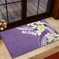 Aloha Hawaii Festive Rubber Doormat Frangipani Lace Classic - Lavender