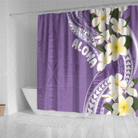 Aloha Hawaii Festive Shower Curtain Frangipani Lace Classic - Lavender