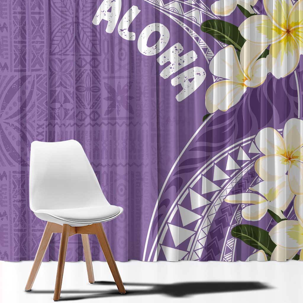 Aloha Hawaii Festive Window Curtain Frangipani Lace Classic - Lavender