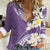 Aloha Hawaii Festive Women Casual Shirt Frangipani Lace Classic - Lavender