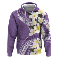 Aloha Hawaii Festive Zip Hoodie Frangipani Lace Classic - Lavender