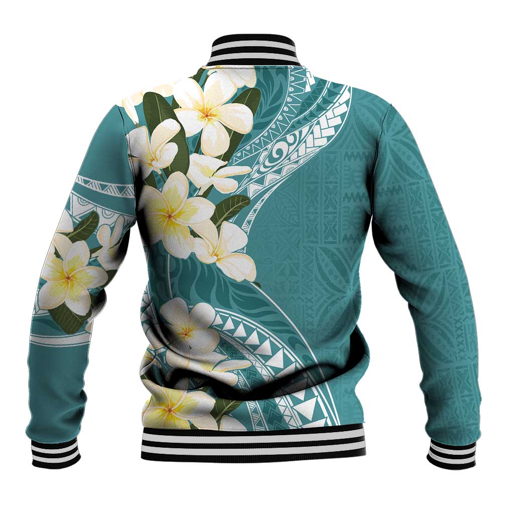 Aloha Hawaii Festive Baseball Jacket Frangipani Lace Classic - Teal