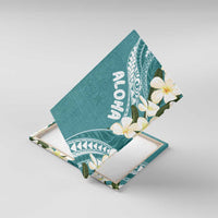 Aloha Hawaii Festive Canvas Wall Art Frangipani Lace Classic - Teal
