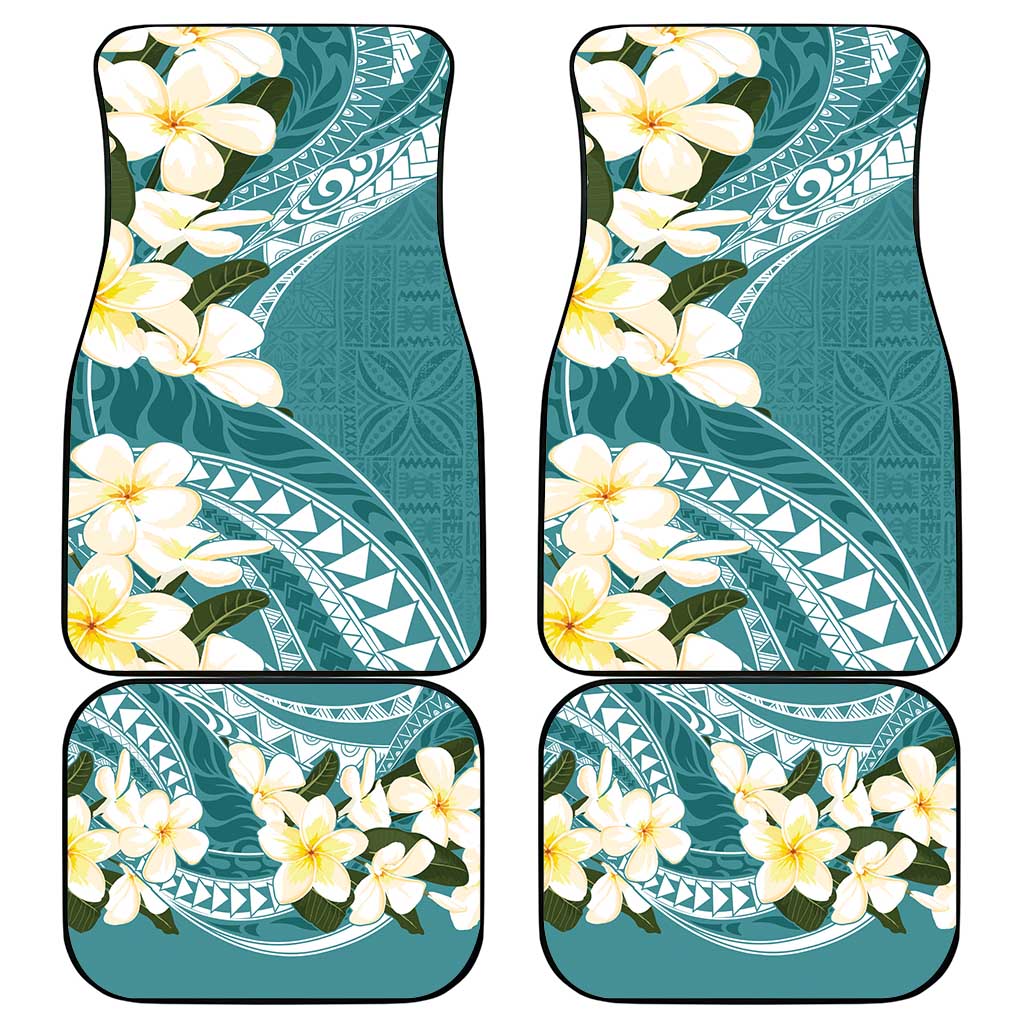 Aloha Hawaii Festive Car Mats Frangipani Lace Classic - Teal