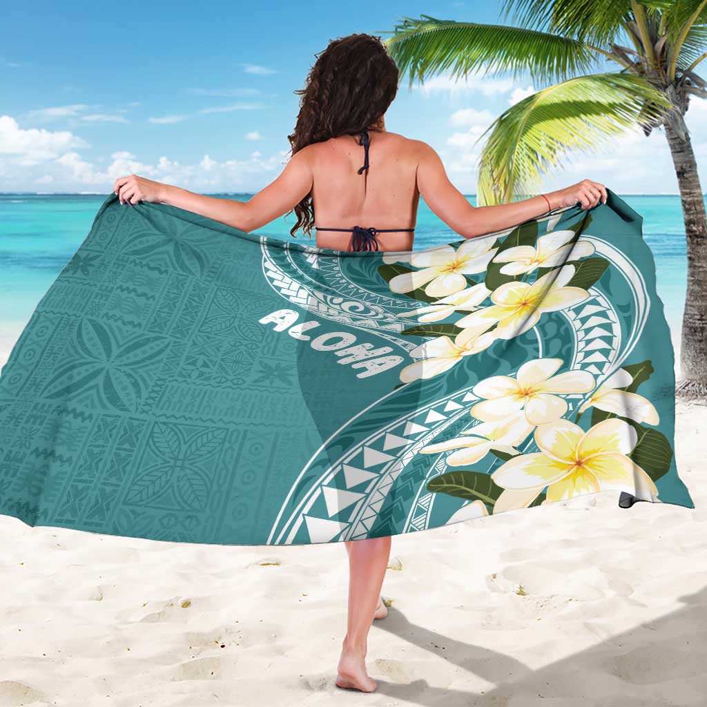Aloha Hawaii Festive Sarong Frangipani Lace Classic - Teal