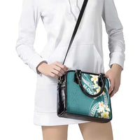 Aloha Hawaii Festive Shoulder Handbag Frangipani Lace Classic - Teal