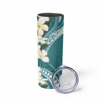 Aloha Hawaii Festive Skinny Tumbler Frangipani Lace Classic - Teal