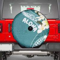 Aloha Hawaii Festive Spare Tire Cover Frangipani Lace Classic - Teal