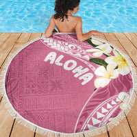Aloha Hawaii Festive Beach Blanket Frangipani Lace Classic - Rosy