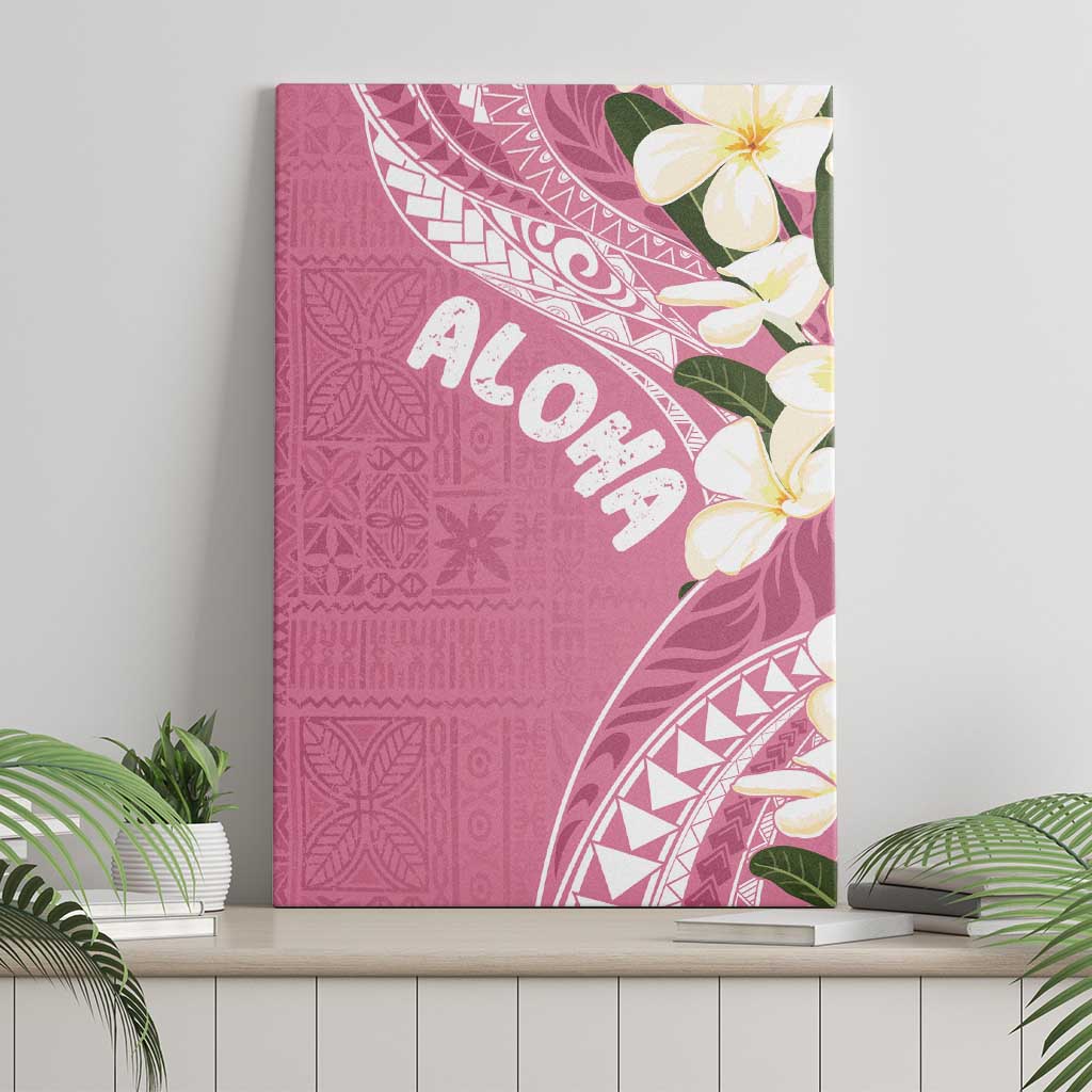 Aloha Hawaii Festive Canvas Wall Art Frangipani Lace Classic - Rosy