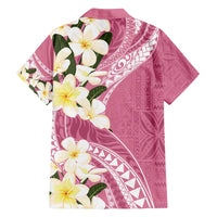 Aloha Hawaii Festive Family Matching Tank Maxi Dress and Hawaiian Shirt Frangipani Lace Classic - Rosy