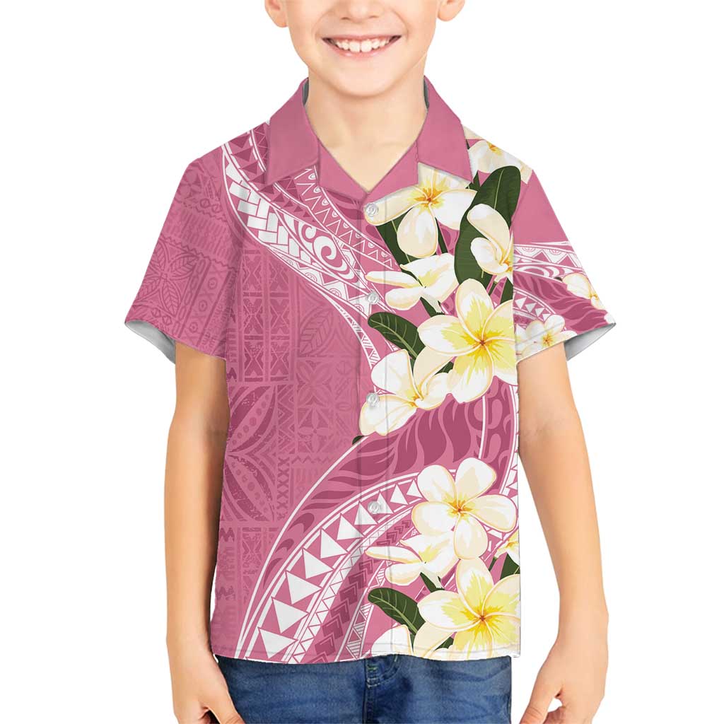Aloha Hawaii Festive Family Matching Tank Maxi Dress and Hawaiian Shirt Frangipani Lace Classic - Rosy
