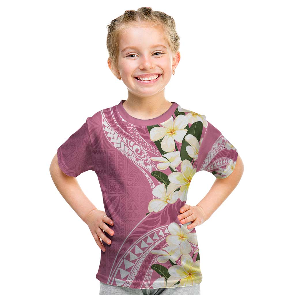 Aloha Hawaii Festive Kid T Shirt Frangipani Lace Classic - Rosy