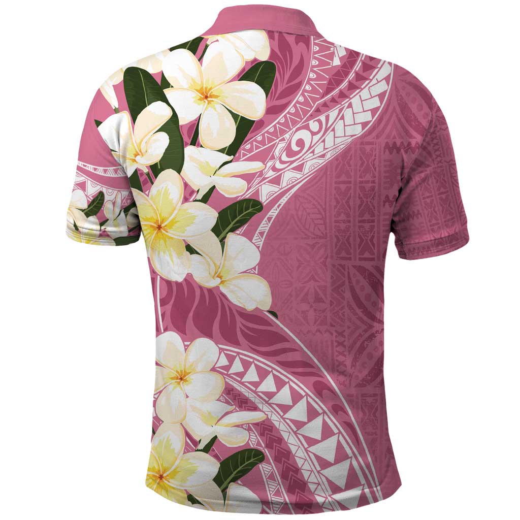 Aloha Hawaii Festive Polo Shirt Frangipani Lace Classic - Rosy LT7 - Polynesian Pride