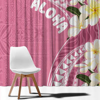Aloha Hawaii Festive Window Curtain Frangipani Lace Classic - Rosy