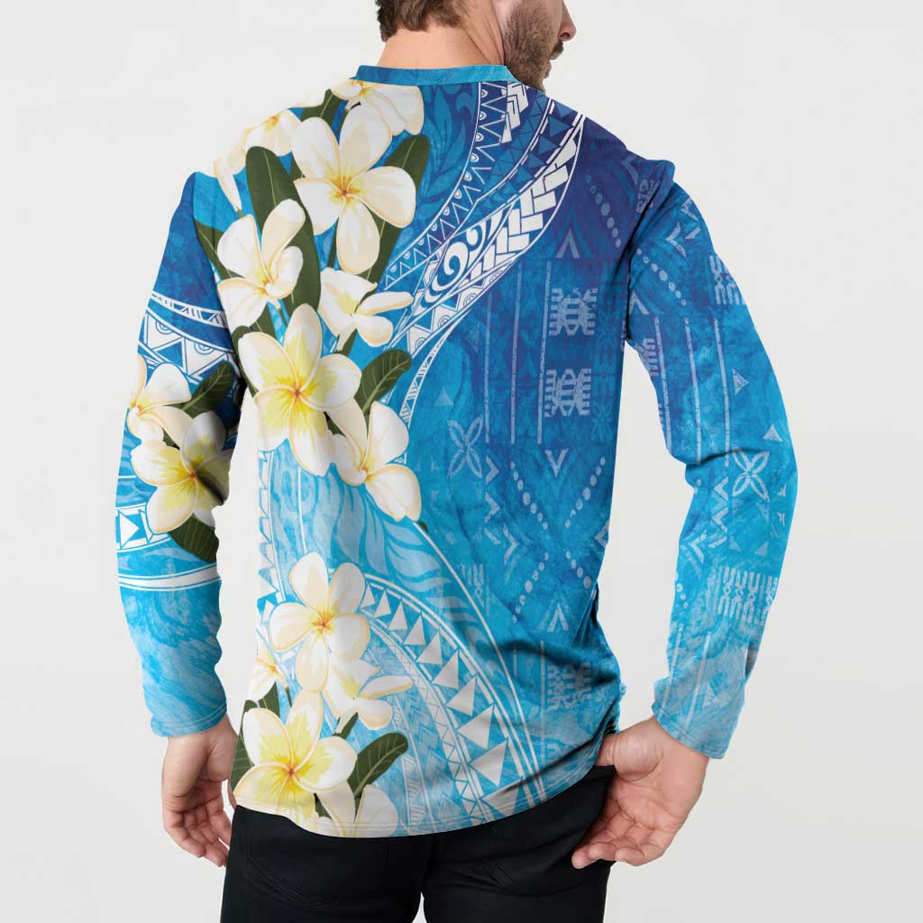 Aloha Hawaii Festive Button Sweatshirt Frangipani Lace Classic - Oceanic