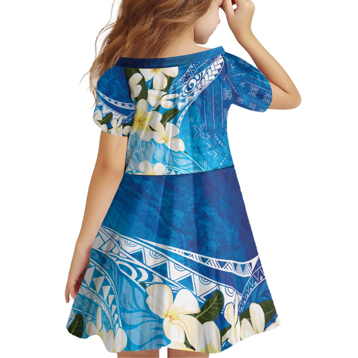 Aloha Hawaii Festive Family Matching Off Shoulder Short Dress and Hawaiian Shirt Frangipani Lace Classic - Oceanic