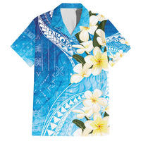 Aloha Hawaii Festive Family Matching Off Shoulder Short Dress and Hawaiian Shirt Frangipani Lace Classic - Oceanic