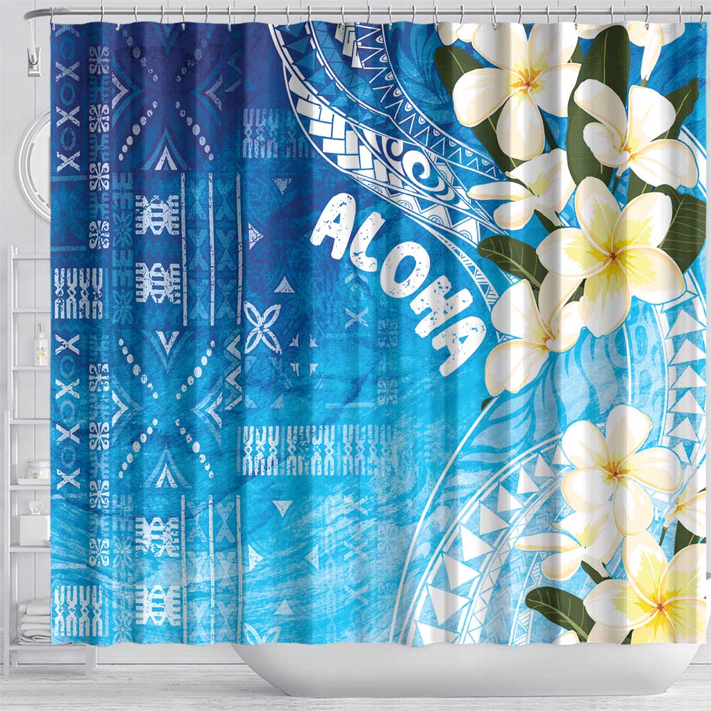 Aloha Hawaii Festive Shower Curtain Frangipani Lace Classic - Oceanic