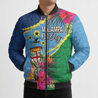 Personalized Malampa Fiji Day Together We Grow Bomber Puffer Jacket Special Tapa Mix - Polynesian Pride