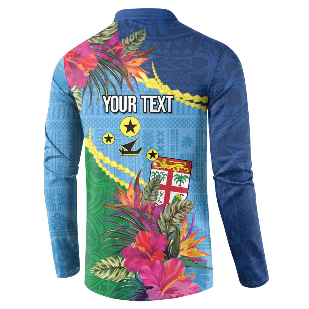 Personalized Malampa Fiji Day Together We Grow Button Sweatshirt Special Tapa Mix - Polynesian Pride