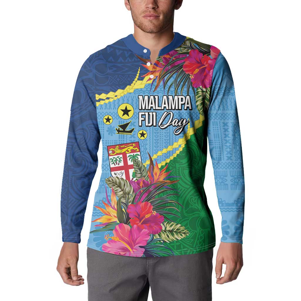 Personalized Malampa Fiji Day Together We Grow Button Sweatshirt Special Tapa Mix - Polynesian Pride