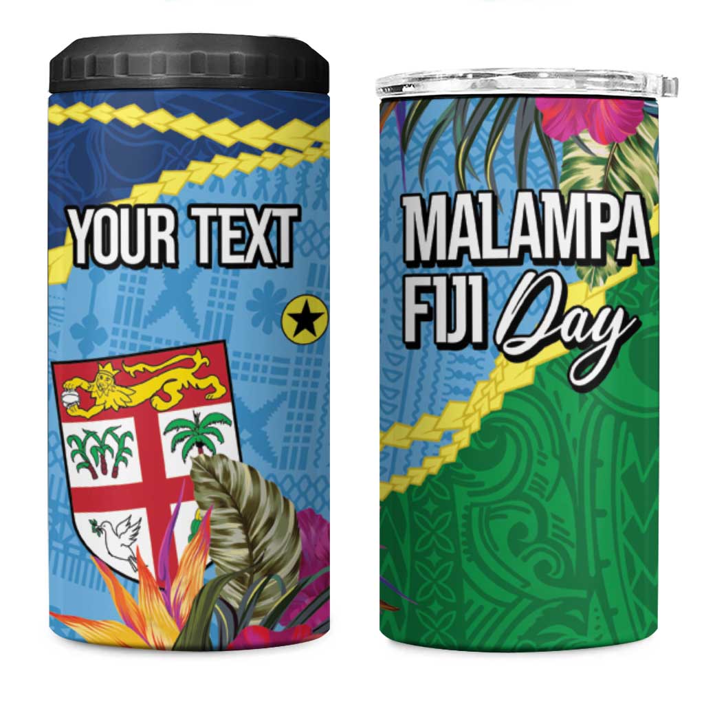 Personalized Malampa Fiji Day Together We Grow 4 in 1 Can Cooler Tumbler Special Tapa Mix - Polynesian Pride