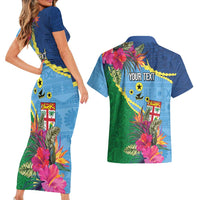 Personalized Malampa Fiji Day Together We Grow Couples Matching Short Sleeve Bodycon Dress and Hawaiian Shirt Special Tapa Mix - Polynesian Pride