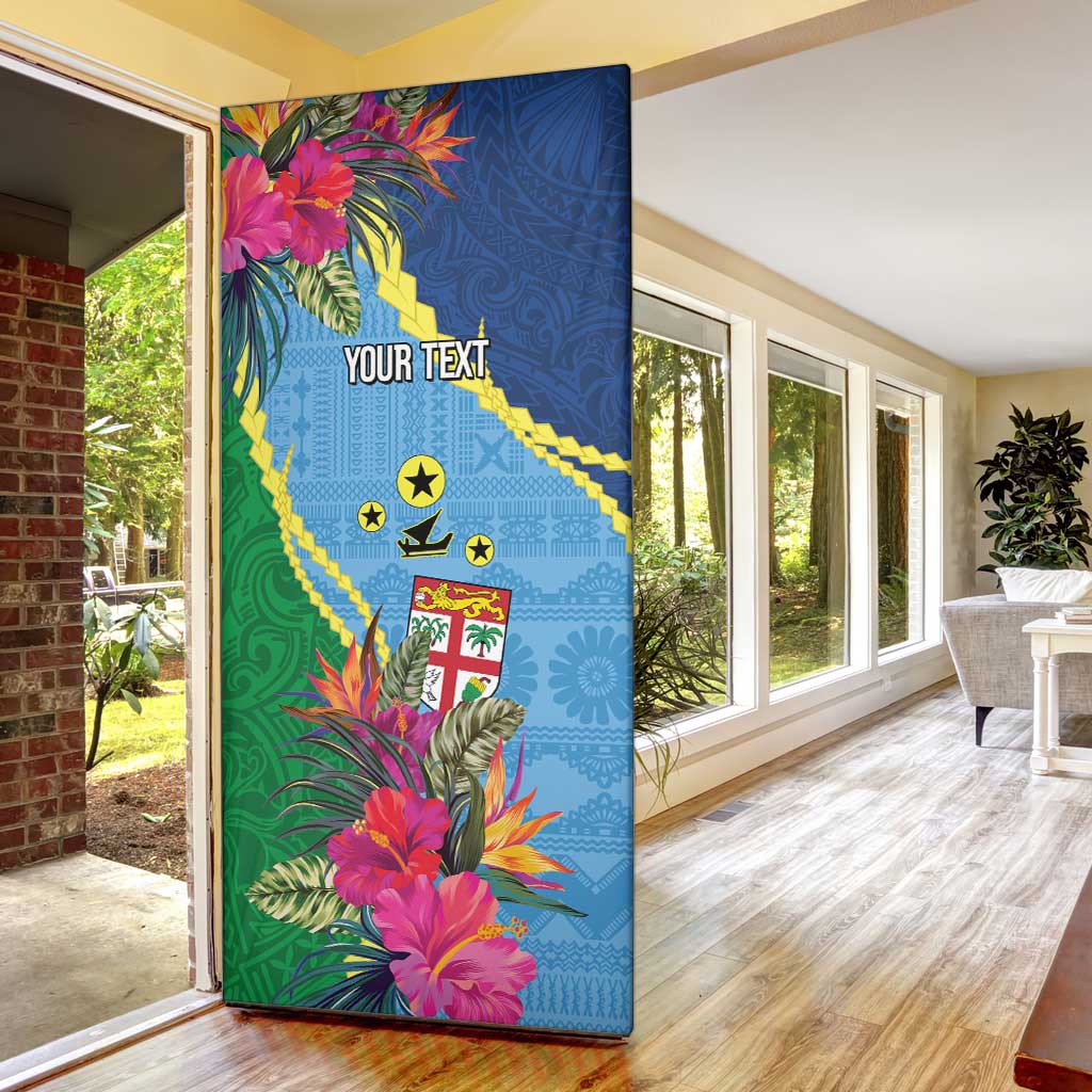 Personalized Malampa Fiji Day Together We Grow Door Cover Special Tapa Mix - Polynesian Pride