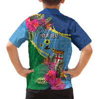 Personalized Malampa Fiji Day Together We Grow Family Matching Off Shoulder Short Dress and Hawaiian Shirt Special Tapa Mix - Polynesian Pride