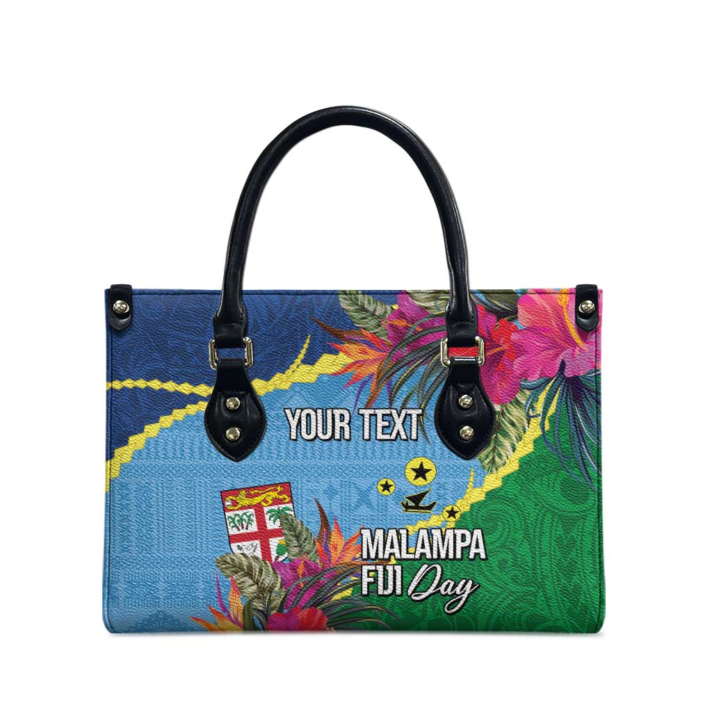 Personalized Malampa Fiji Day Together We Grow Leather Bag Special Tapa Mix - Polynesian Pride