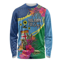 Personalized Malampa Fiji Day Together We Grow Long Sleeve Shirt Special Tapa Mix - Polynesian Pride