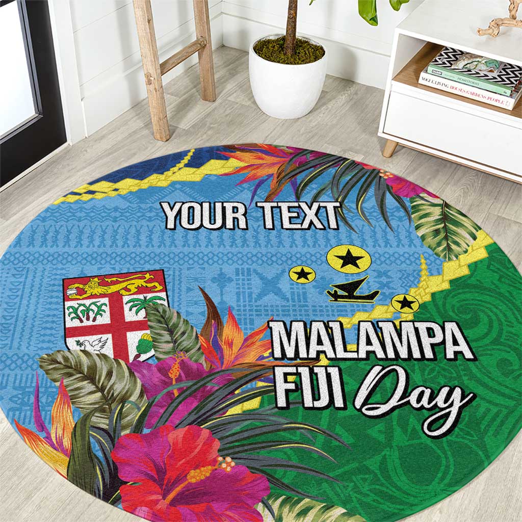 Personalized Malampa Fiji Day Together We Grow Round Carpet Special Tapa Mix - Polynesian Pride