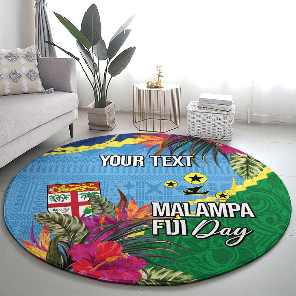 Personalized Malampa Fiji Day Together We Grow Round Carpet Special Tapa Mix - Polynesian Pride