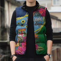 Personalized Malampa Fiji Day Together We Grow Sleeveless Puffer Jacket Special Tapa Mix - Polynesian Pride