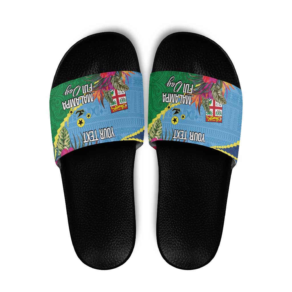 Personalized Malampa Fiji Day Together We Grow Slide Sandals Special Tapa Mix - Polynesian Pride