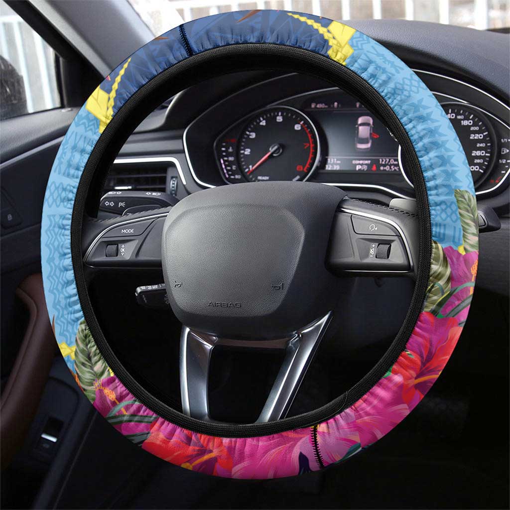 Malampa Fiji Day Together We Grow Steering Wheel Cover Special Tapa Mix - Polynesian Pride