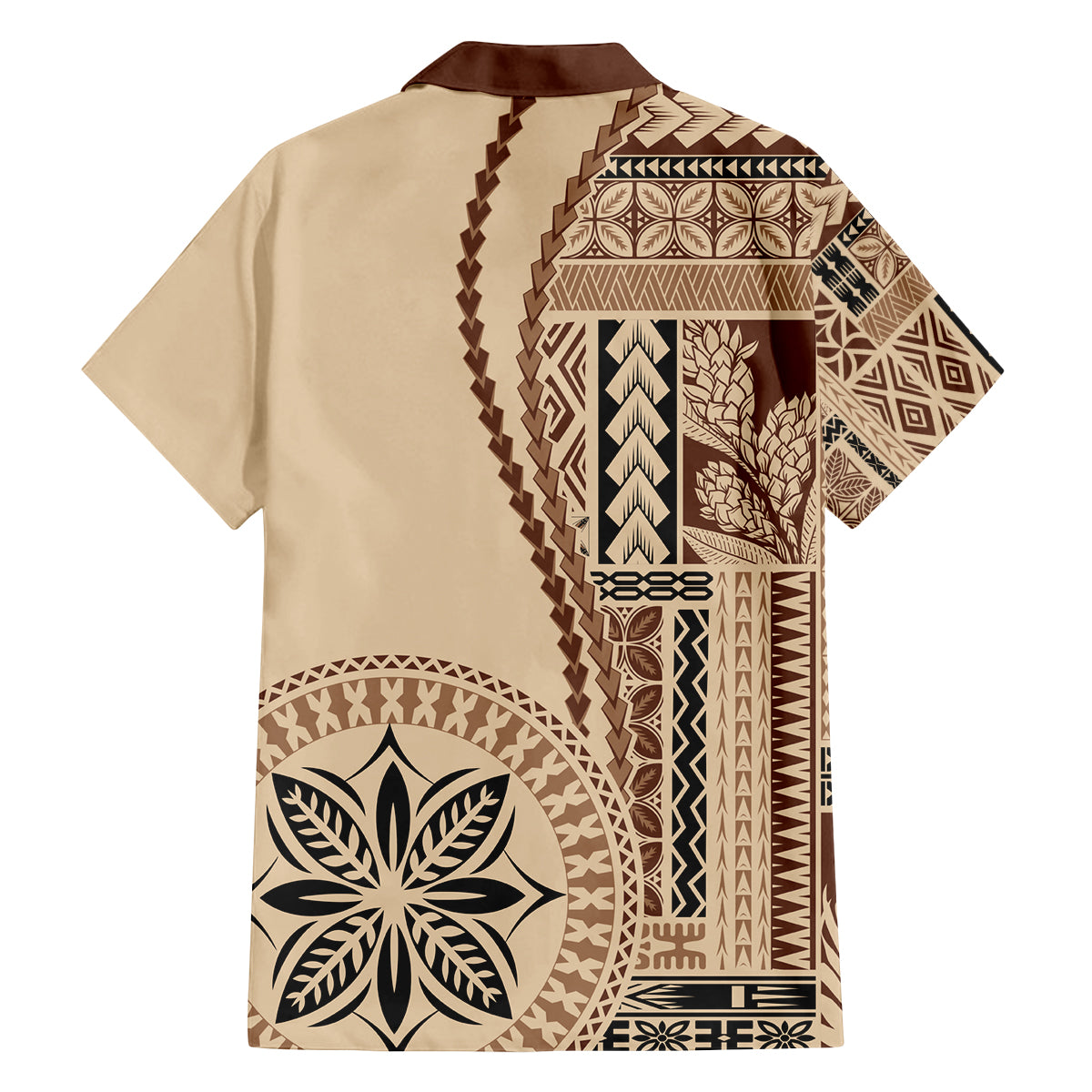 Samoa Siapo Motif Family Matching Off Shoulder Long Sleeve Dress and Hawaiian Shirt Classic Style LT7 - Polynesian Pride