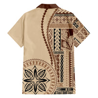 Samoa Siapo Motif Family Matching Off Shoulder Long Sleeve Dress and Hawaiian Shirt Classic Style LT7 - Polynesian Pride