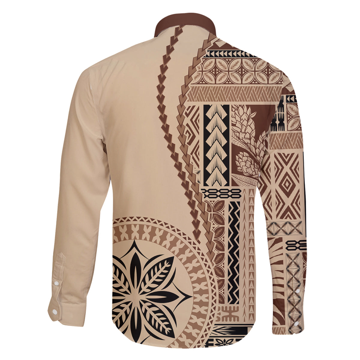 Samoa Siapo Motif Family Matching Off Shoulder Long Sleeve Dress and Hawaiian Shirt Classic Style LT7 - Polynesian Pride