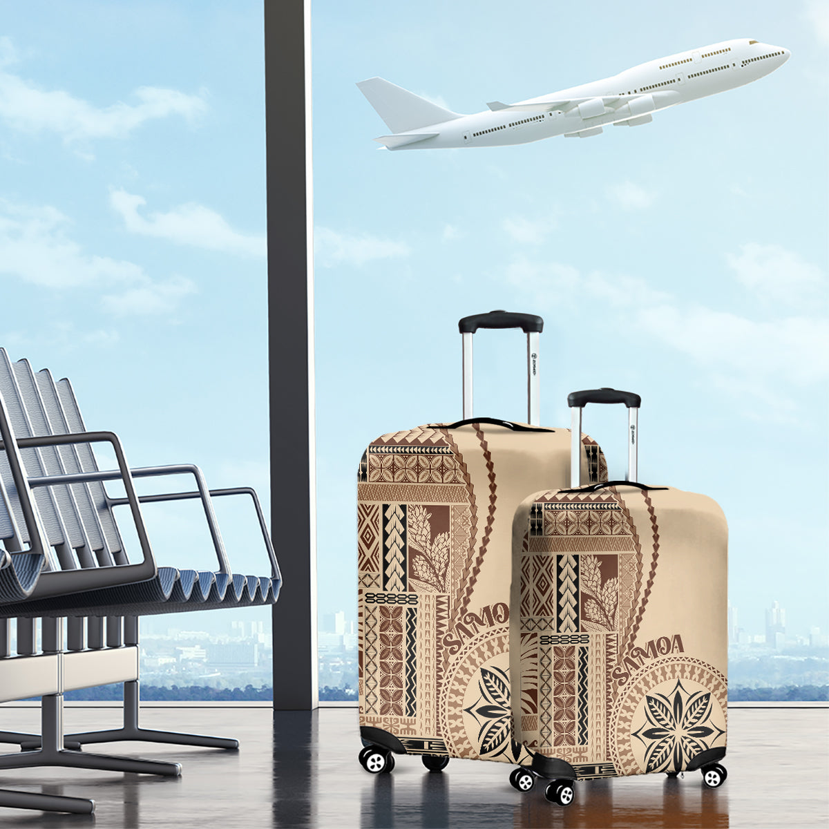 Samoa Siapo Motif Luggage Cover Classic Style LT7 - Polynesian Pride