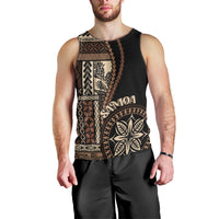 Samoa Siapo Motif Men Tank Top Classic Style - Black Ver LT7 - Polynesian Pride