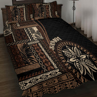 Samoa Siapo Motif Quilt Bed Set Classic Style - Black Ver LT7 - Polynesian Pride