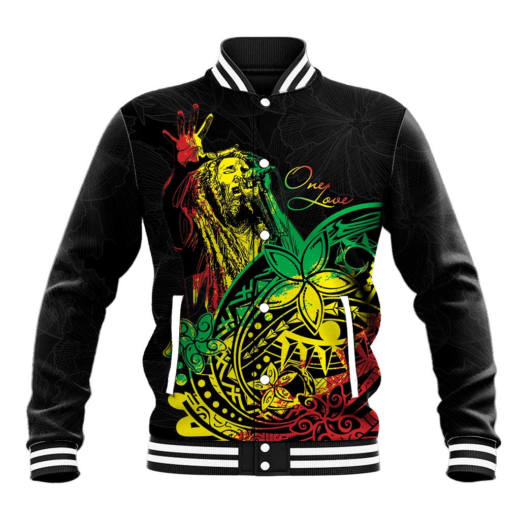 Personalised Reggae Jawaiian Festive Baseball Jacket Mix Polynesian