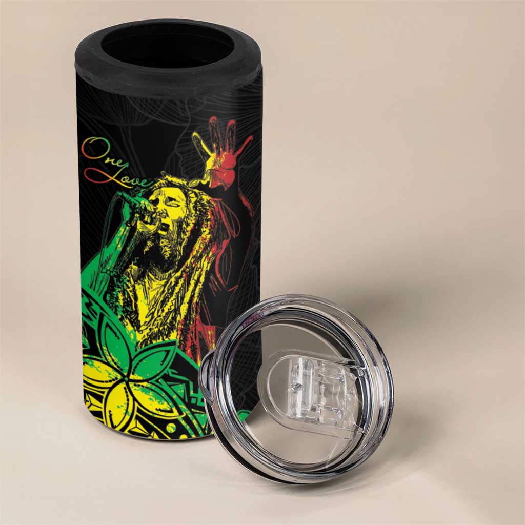 Personalised Reggae Jawaiian Festive 4 in 1 Can Cooler Tumbler Mix Polynesian