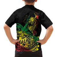 Personalised Reggae Jawaiian Festive Family Matching Tank Maxi Dress and Hawaiian Shirt Mix Polynesian