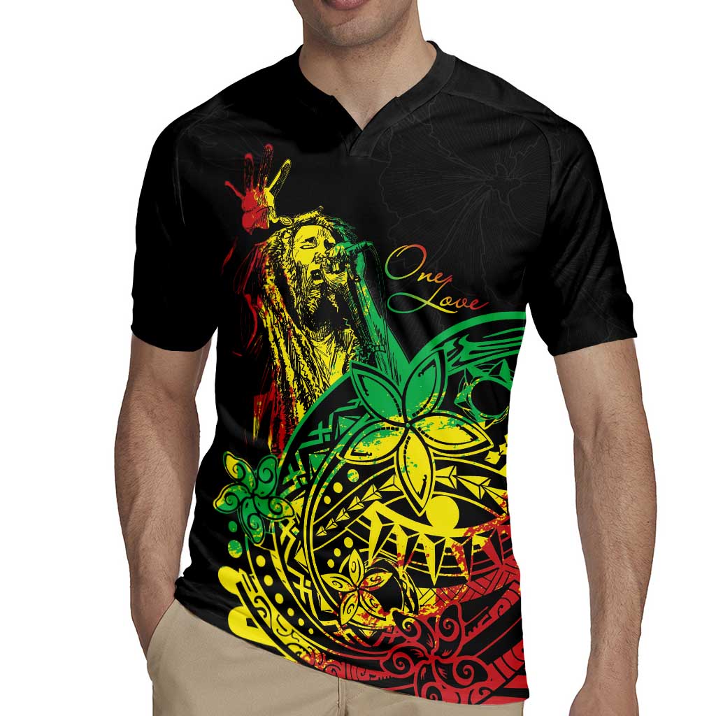 Personalised Reggae Jawaiian Festive Rugby Jersey Mix Polynesian