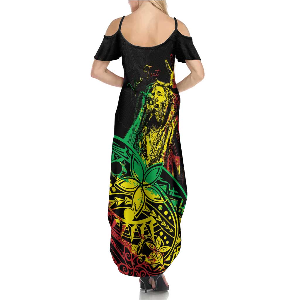 Personalised Reggae Jawaiian Festive Summer Maxi Dress Mix Polynesian